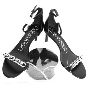 CALVIN KLEIN REEM LEATHER HEEL SANDAL